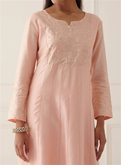 PEACH YOKE KALI SET WITH DUPATTA- SET OF 3 – Imlee Jaipur