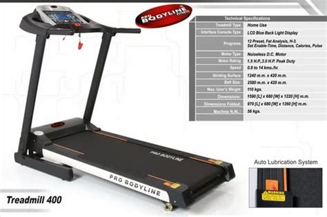 Home Treadmills - Pro Bodyline Auto Incline AC Motorized Treadmill 170 ...