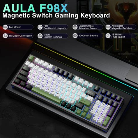 AULA F98X Magnetic Switch Gaming Mechanical Keyboard 3/5 Pin Hotswap R