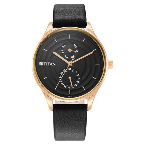 Buy Online Titan Neo Workdays Black Dial Quartz Multifunction Leather ...