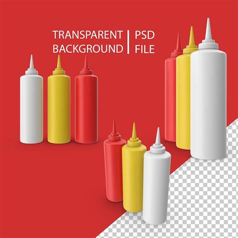 Garrafas De Condimentos PNG | PSD Premium