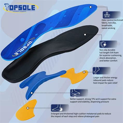 Buy TOPSOLE Orthotic Insoles Plantar Fasciitis Insoles Arch Support ...