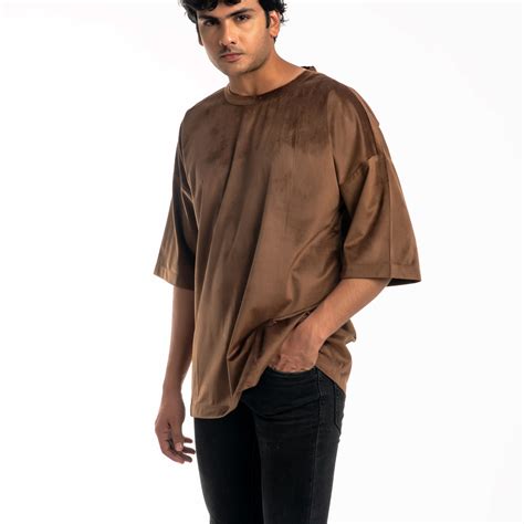 Warm Tan Suede Oversized T-Shirt – MAKELEN