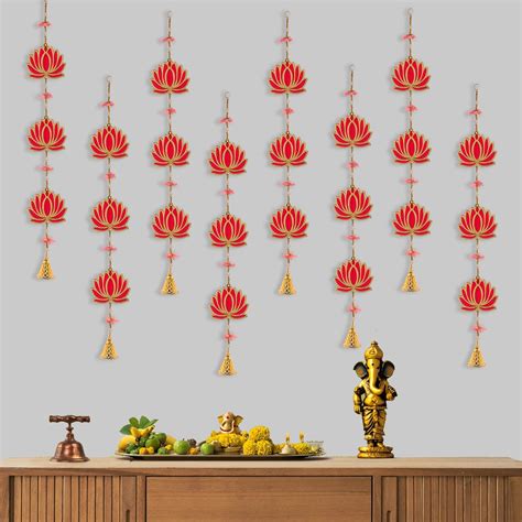 Lotus Latkan Hanging String Decorative Items for Diwali Wall Door ...