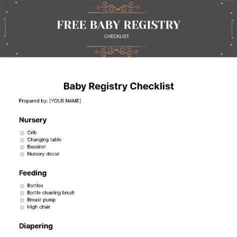 Baby Registry Checklist Template - Edit Online & Download Example ...