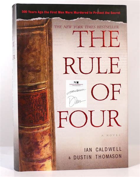 THE RULE OF FOUR Signed | Dustin Thomason Ian Caldwell | First Edition ...