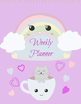 Weekly Planner: Undated Perpetual Cute Kawaii Characters Theme Planner ...