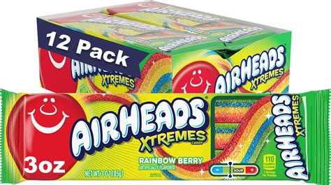Amazon.com: Airheads Xtremes Belts, Rainbow Berry Flavor, Sweetly Sour ...