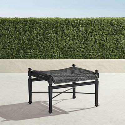 Carlisle Woven Ottoman in Onyx with All-Weather Wicker & Aluminum Frame