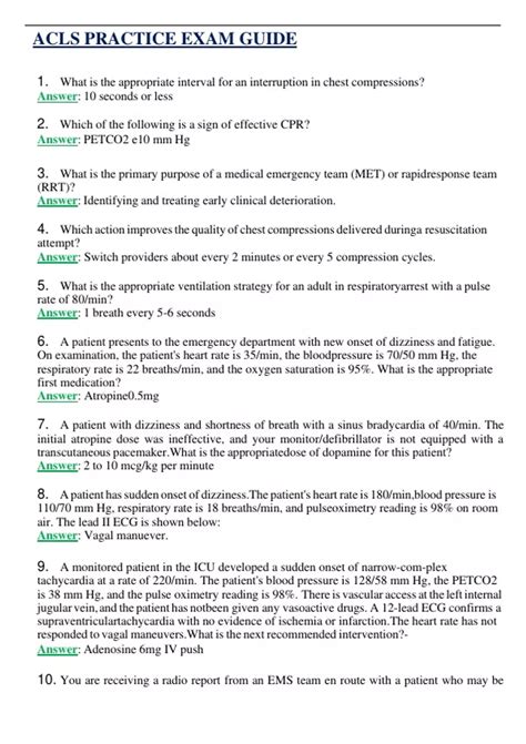 ACLS PRACTICE EXAM GUIDE 2024/2025 | QUESTIONS WITH 100% VERIFIED ...