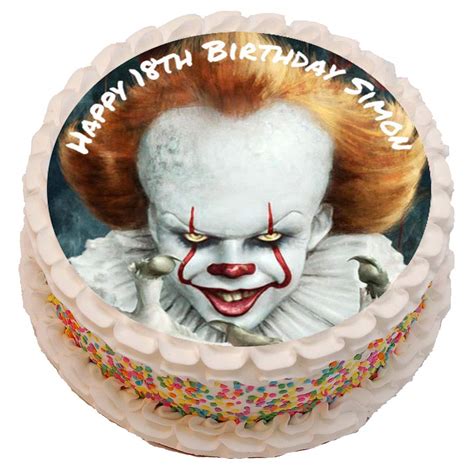 Buy Pennywise Clown Personalised PRECUT Cake Topper 8 Inch Round Edible ...