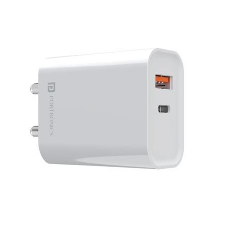 Buy Portronics Adapto 45 20w Fast Charger, USB A & C-type Port