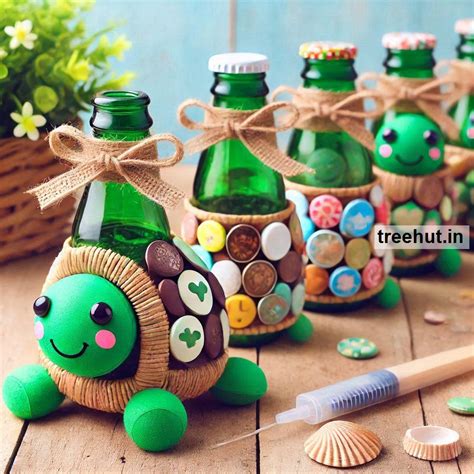 Turtle Bottle Decoration Ideas, Bottle Craft Ideas