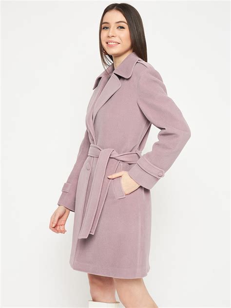 Tweed Belted Longline Winter Overcoat- FRENCH LILAC – PLAGG