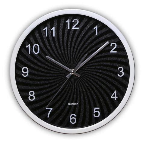 Decorative Aluminium Swirl Dial Wall Clock (Black Dial & Silver) – EZ Life