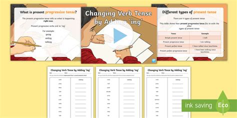 Continuous Actions - Adding -ing Teaching Pack