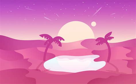 Download wallpaper 1920x1200 desert, palm trees, oasis, vector, art ...