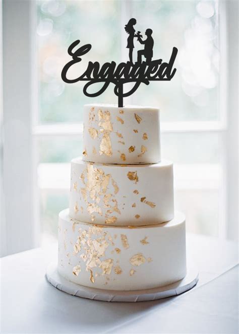 Engagement cake topper