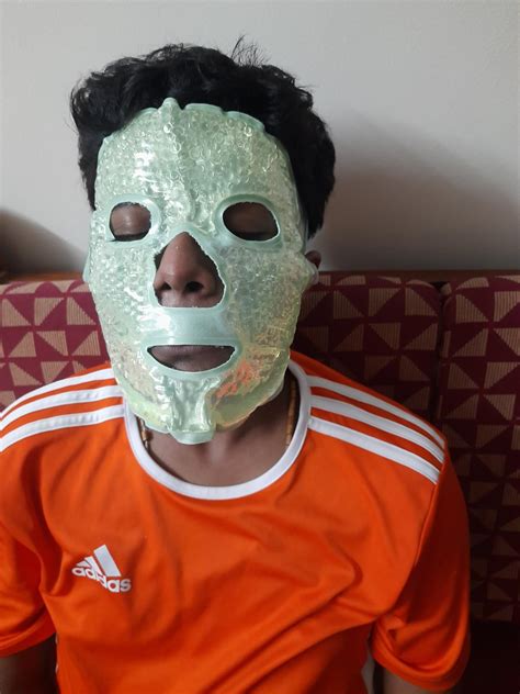 FEXME Ice Face Mask Cold Face Eye Mask, Ice Pack Reduce Face Puff, Dark ...