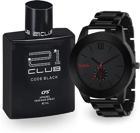 The Shopoholic Black Dial Stainless Steel Chain Analogue Wrist Watch ...