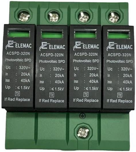 DeHMY AC SPD 3 Phase 4 Pole 320V, Surge Protection Device AC SPD (Pack ...