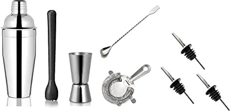 Buy Dynore Stainless Steel 6 Pcs Bartender Martini Kit Set - Teardrop ...
