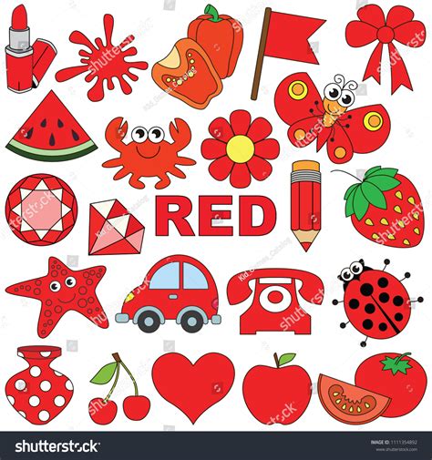 Red Objects Coloring Pages