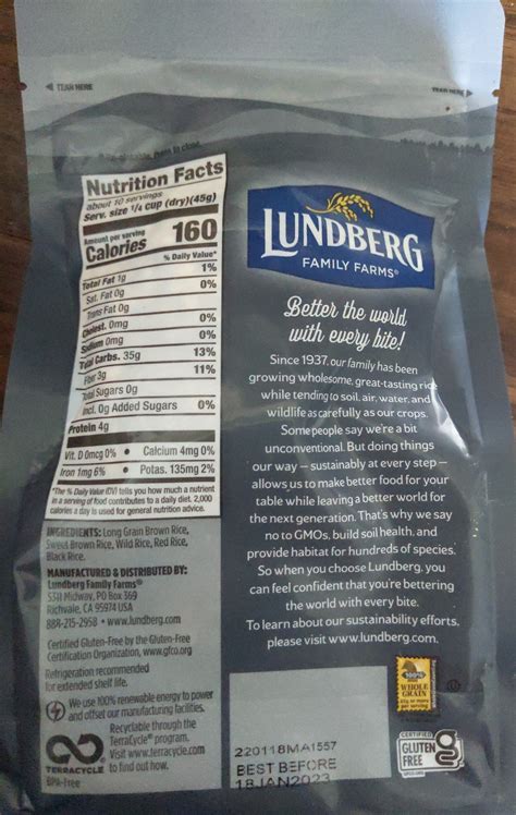 Lundberg Rice Nutrition
