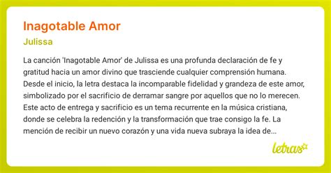 Significado de la canción INAGOTABLE AMOR (Julissa) - LETRAS.COM
