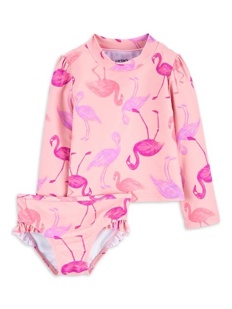 Carter's Child of Mine Toddler Girl Rash Guard Swimsuit Set, Sizes 12M ...