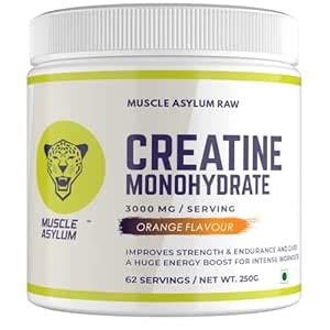 Muscle Asylum Pure Creatine Monohydrate Powder| 250 grams, 62 Servings ...