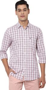 Allen Solly Men Checkered Casual Maroon Shirt - Buy Allen Solly Men ...