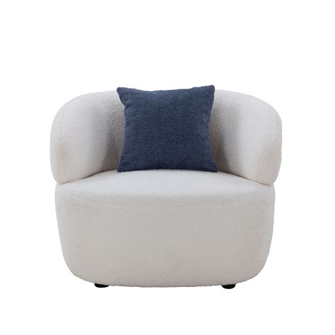 Buy Mid Century Modern Curved Sofa, 1-Seat Cloud couch Boucle sofa ...