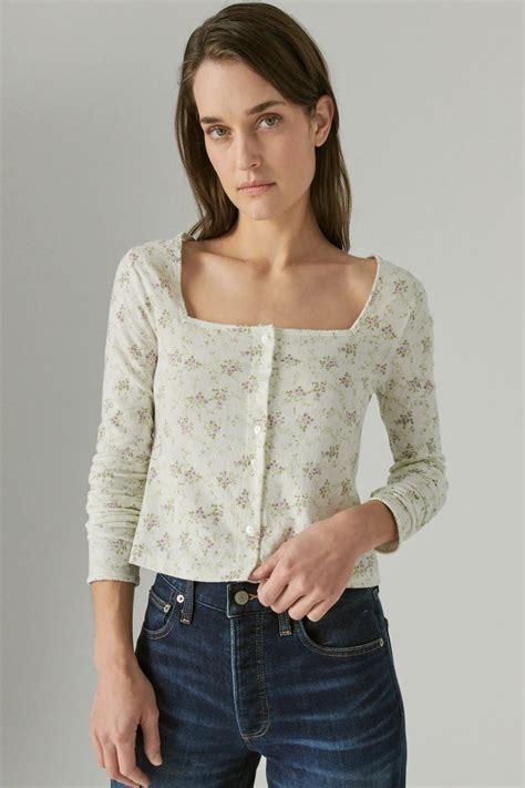 POINTELLE CARDIGAN TOP | Lucky Brand