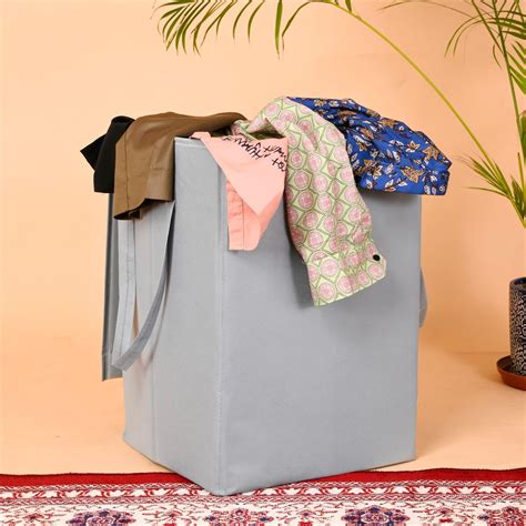 GLUN® Round Shape Foldable Laundry Bag Capacity of 45 Ltr, Non Woven ...