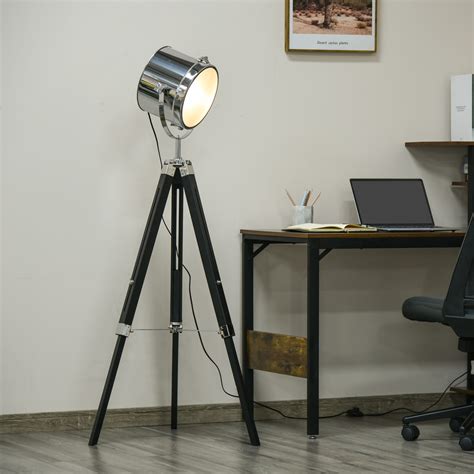 Industrial Tripod Floor Lamp Steel