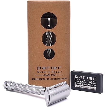 Parker Safety Razor Butterfly Open Double Edge with 5 Blades : Amazon ...