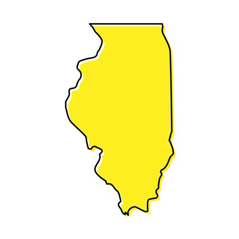 Simple outline map of Illinois is a state of United States. Styl 21828454 Vector Art at Vecteezy