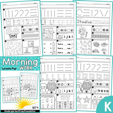 Kindergarten Morning Work Printables Kindergarten Morning Work Pack 1