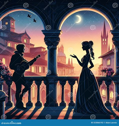 Romeo and Juliet Shakespeare Verona Italy Stock Illustration ...