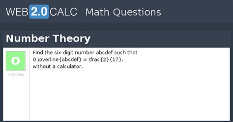 View question - Number Theory