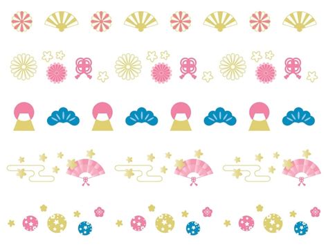 Japanese traditional line illustration of new year holidays | Premium ...