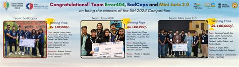 Kudos to all the winning teams of SIH 2024 Competition (software edition)