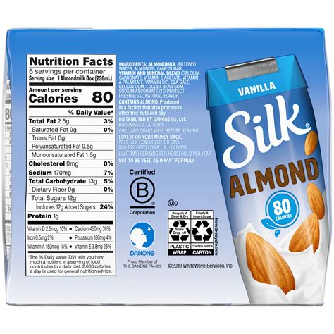 Silk Shelf-Stable Vanilla Almond Milk Singles 6 ct; 8 fl oz | Shipt