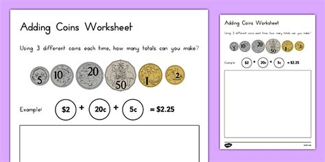 Image result for Adding Coins Worksheet