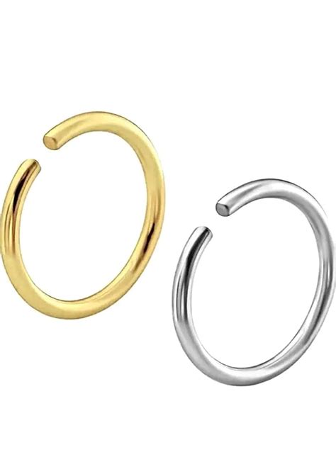 Buy Soni Jewellery Body Piercing Jewelry Hole Nose Hoop Ring Multicolor ...