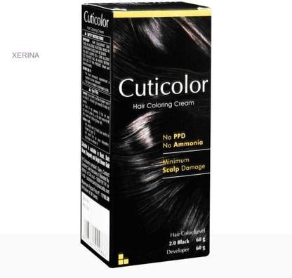 XERINA Cuticolor Rich Black Hair Color Cream 2.0 XRN1 , Black - Price ...