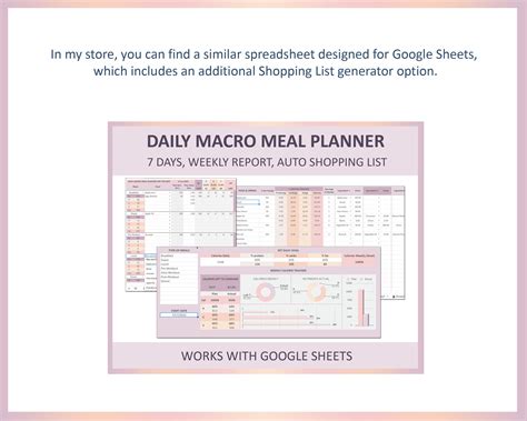 Macro Meal Planner Spreadsheet, Excel Meal Planner, Macro Diet Meal ...