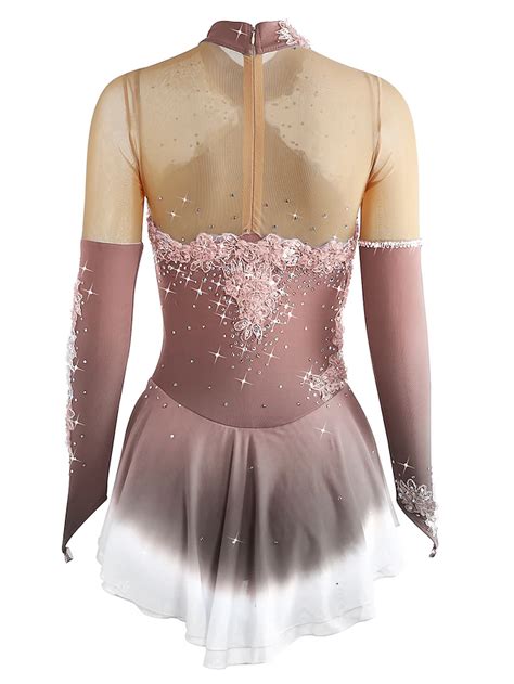 Figure Skating Dress Women's Girls' Ice Skating Dress Yellow Dark ...