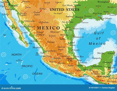 mexico physical feature maps